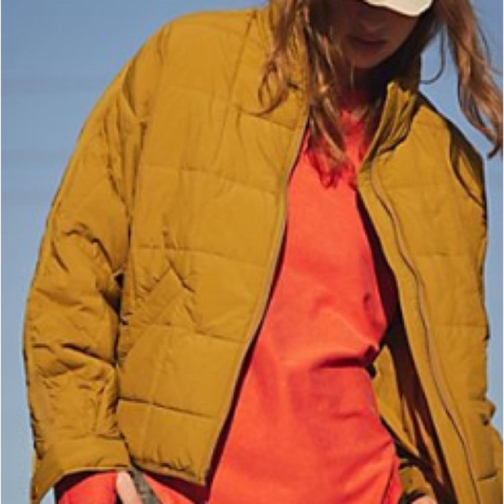 Free People Women's Mustard Quilted Jacket